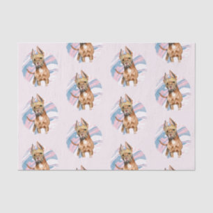Cute Pit Bull Terrier Dog Illustration Pattern Tissue Paper