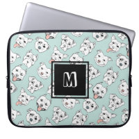 Cute Pit Bull Terrier Dog Pattern Monogram