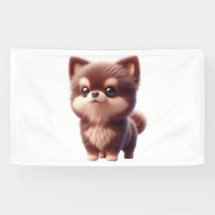 Cute Pitbull Bulldog with Bandana Funny Dog Lover Banner