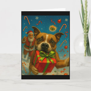 Cute Pitbull Christmas Shirt - Santa And Pittie Xm Card