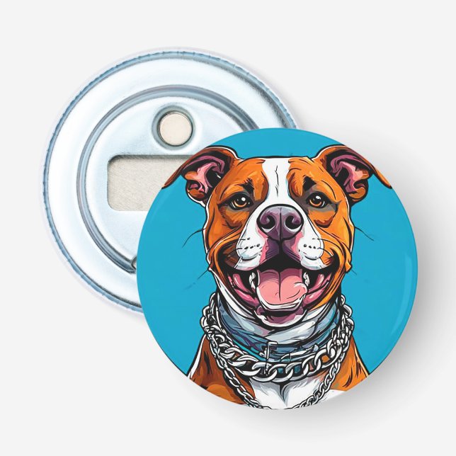 Cute Pitbull dog Bottle Opener (Front)