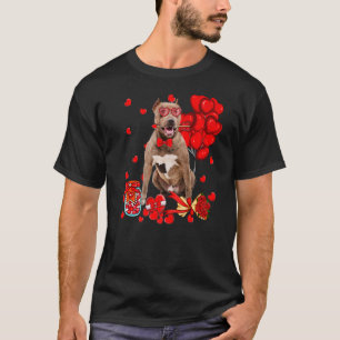 Cute Pitbull Dog Heart Valentine's Day Dog Mom Dad T-Shirt