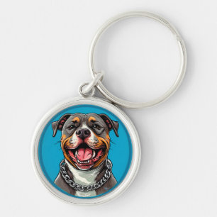 Cute Pitbull dog Keychain