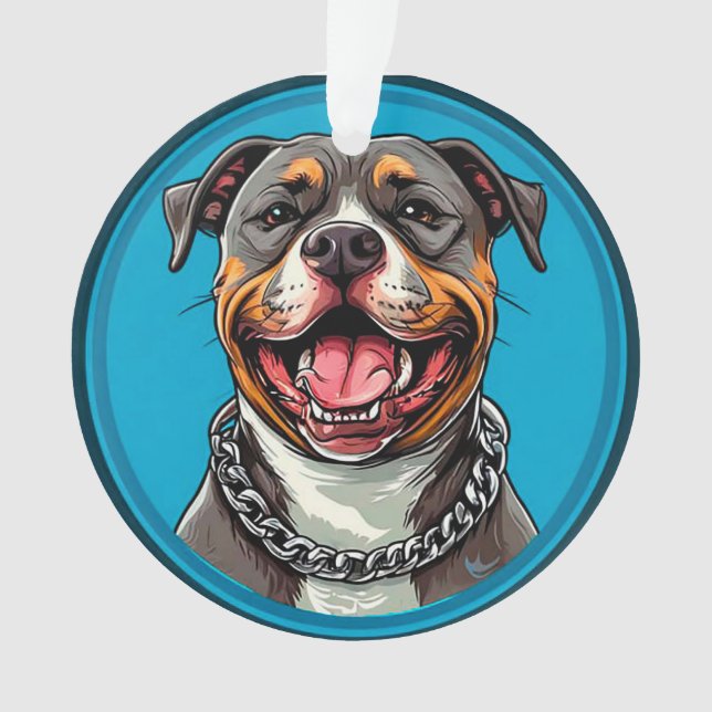 Cute Pitbull dog Ornament (Front)