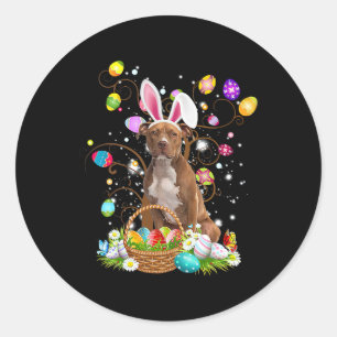 Cute Pitbull Egg Shirt Easter Day Dog Dad Dog Mom Classic Round Sticker
