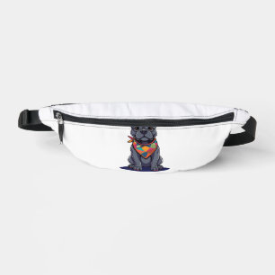 Cute Pitbull Frenchie Dog with Bandana Art Fanny Pack