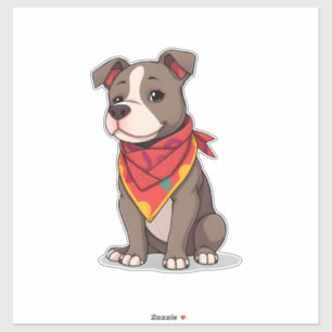 Cute Pitbull with Bandana Adorable Dog Lover Gif