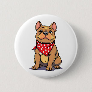 Cute Pitbull with Bandana  Adorable Dog Lover Gif 2 Inch Round Button