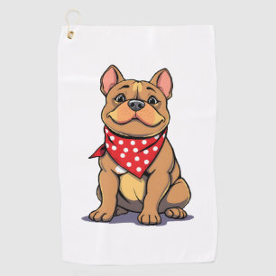 Cute Pitbull with Bandana  Adorable Dog Lover Gif Golf Towel