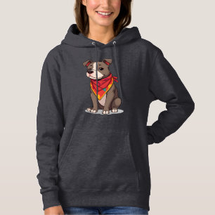 Cute Pitbull with Bandana  Adorable Dog Lover Gif Hoodie
