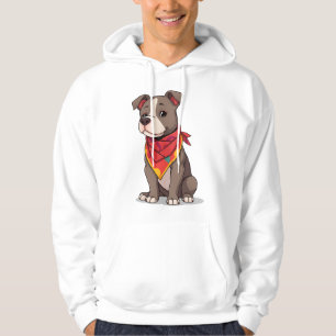 Cute Pitbull with Bandana  Adorable Dog Lover Gif Hoodie
