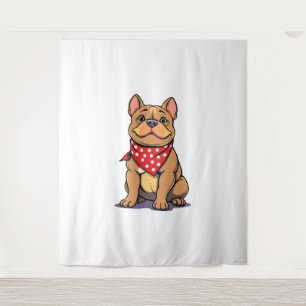 Cute Pitbull with Bandana Adorable Dog Lover Gif Tapestry