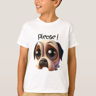 Cute pitiful dog begging cartoon dog 3D T-Shirt