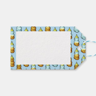 Cute Pixel Art Honey Bear Bottles Pattern Gift Tags