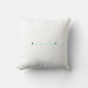 Cute Pixel Art Pirate Ship Chase Merchant Ship Throw Pillow