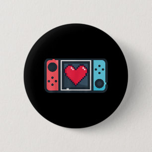 Cute Pixel Heart Gamer Valentines Day T For Men Wo 2 Inch Round Button