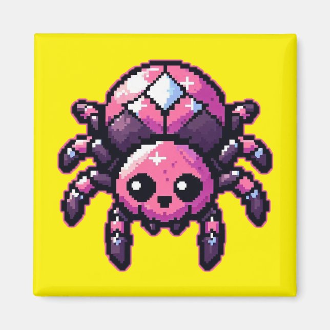 Cute Pixel Spider Magnet (Front)