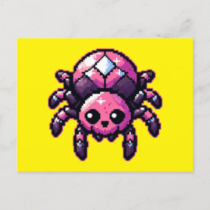 Cute Pixel Spider Postcard