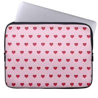Cute pixelated heart shape  laptop sleeve