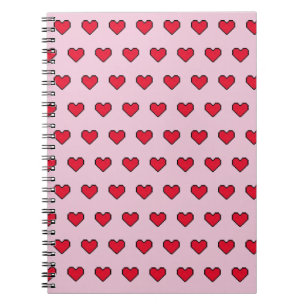 Cute pixelated heart shape notebook