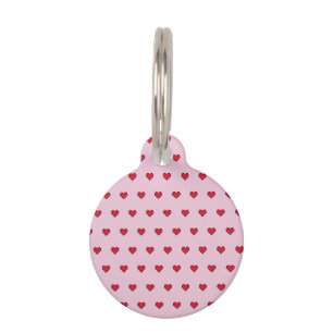 Cute pixelated heart shape  pet tag
