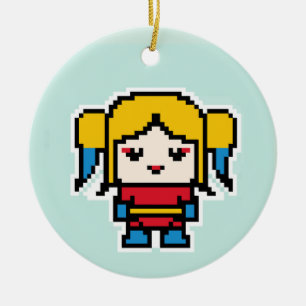Cute pixeled bad girl ceramic ornament
