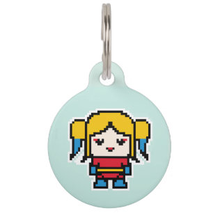 Cute pixeled bad girl pet tag