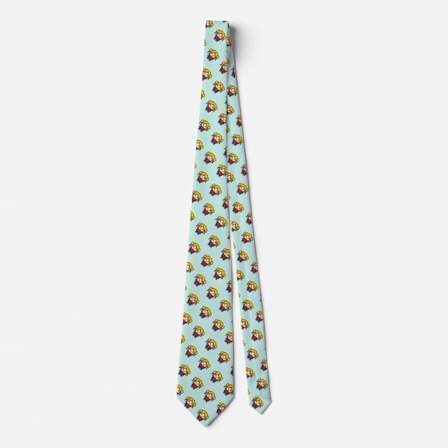 Cute pixeled bad girl throw pillow tie (Front)