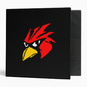 Cute pixeled bird face binder