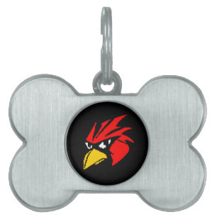 Cute pixeled bird face pet ID tag