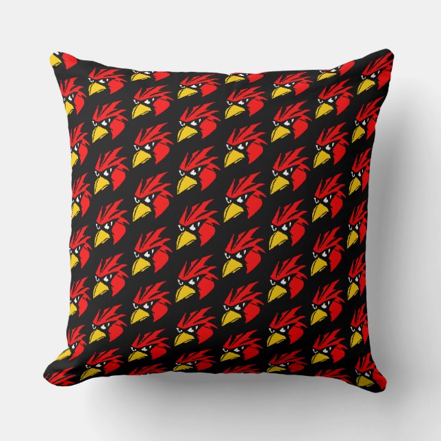 Cute pixeled bird face throw pillow (Front)