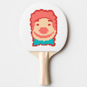Cute pixeled clown face  ping pong paddle