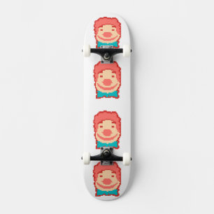 Cute pixeled clown face  skateboard