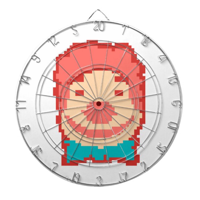 Cute pixeled clown face  throw pillow dartboard (Front)