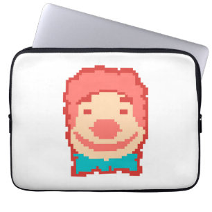 Cute pixeled clown face  throw pillow laptop sleeve