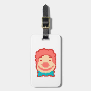 Cute pixeled clown face  throw pillow luggage tag