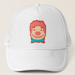 Cute pixeled clown face  trucker hat