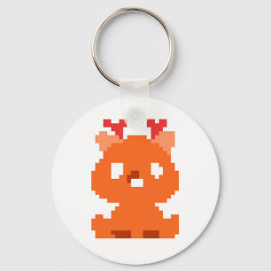 Cute pixeled deer baby keychain