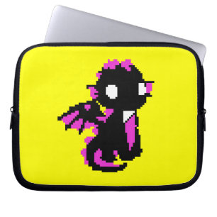 Cute pixeled dragon baby wrapping paper laptop sleeve