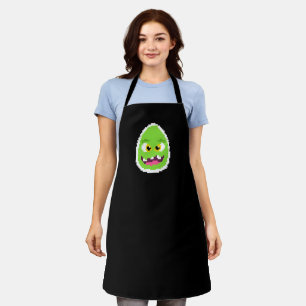 Cute pixeled egg monster apron