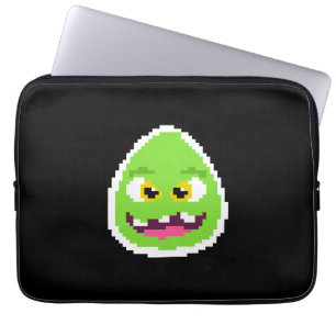 Cute pixeled egg monster laptop sleeve