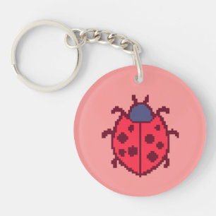 Cute pixeled ladybug insect  keychain