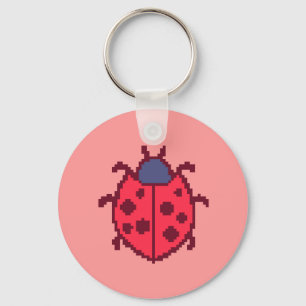 Cute pixeled ladybug insect  keychain
