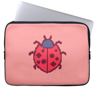 Cute pixeled ladybug insect  throw pillow laptop sleeve