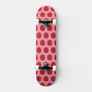 Cute pixeled ladybug insect  throw pillow skateboard