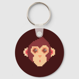 Cute pixeled monkey face notebook HP laptop skin Keychain