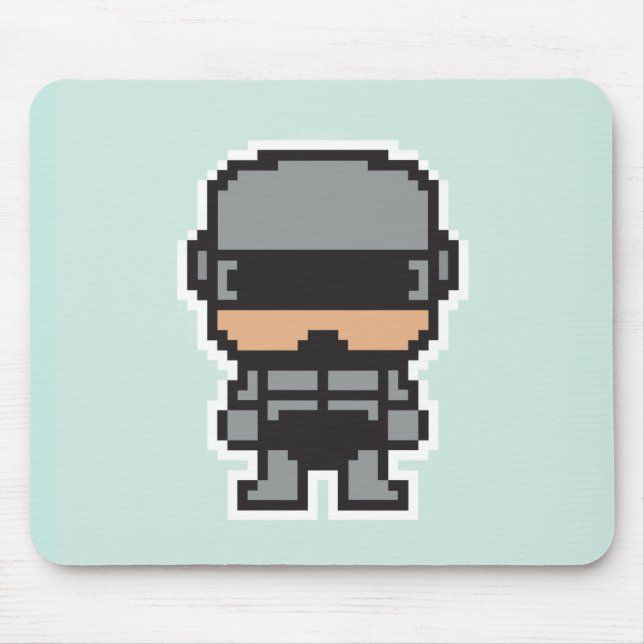 Cute pixeled robotCop  Mouse Pad (Front)