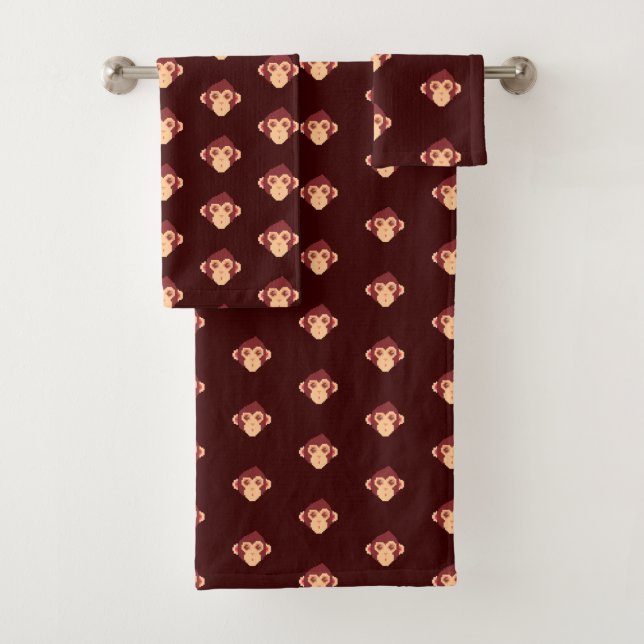 Cute pixellisé visage singe carnet HP PC portable  (En situation)