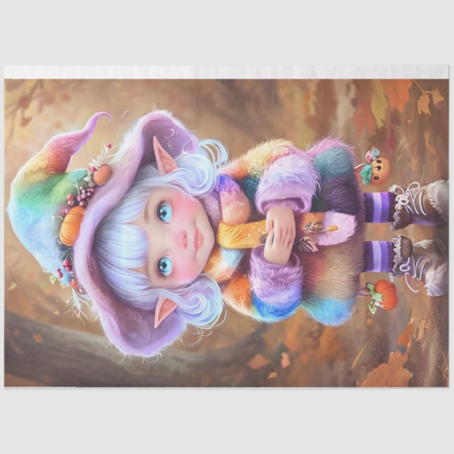 Cute Pixie Pastel Colors Tissue Paper (Front)