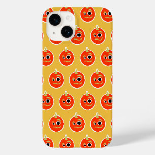 Cute pixled orange monster face Case-Mate iPhone 14 case